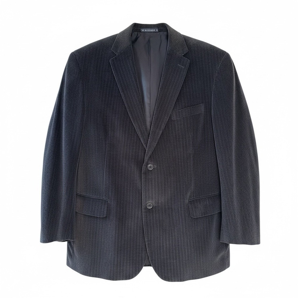 Vintage Dockers Black Corduroy Blazer 48R Double Breasted Lined Sport Jacket L